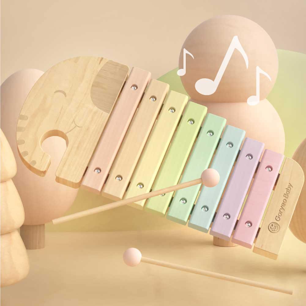 Goryeo Baby蒙特梭利大象八音木製手敲琴-蒙特梭利玩具-Kidrise🧒🏻STEM香港教育玩具｜STEAM科學實驗玩具｜STEM幼兒教育玩具｜啟智早教玩具｜蒙特梭利教具