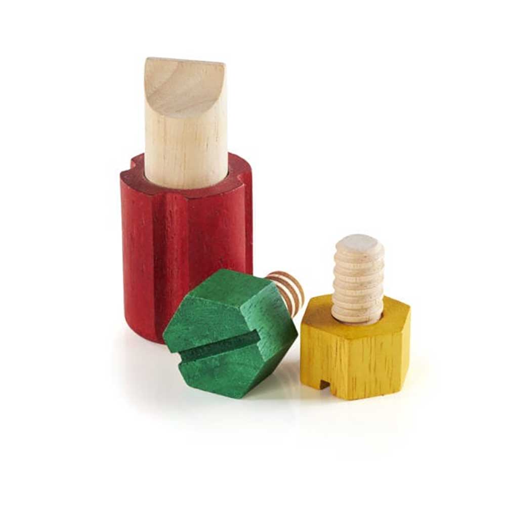 美國 Guidecraft TOTSTUFF 幼兒木質擰螺絲玩具 (基礎版)-蒙特梭利玩具-Kidrise🧒🏻STEM香港教育玩具｜STEAM科學實驗玩具｜STEM幼兒教育玩具｜啟智早教玩具｜蒙特梭利教具