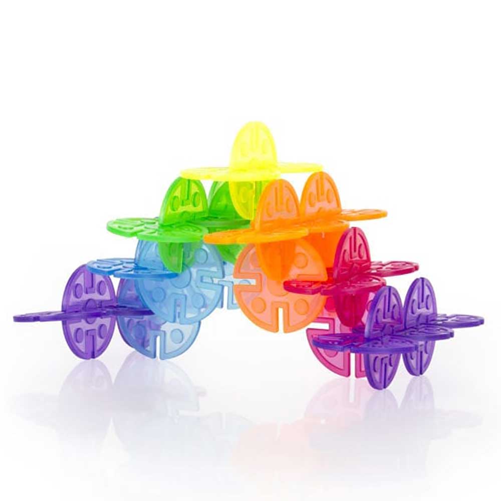 美國 Guidecraft Interlox 幼兒圓形多彩拼插片玩具 (96片)-蒙特梭利玩具-Kidrise🧒🏻STEM香港教育玩具｜STEAM科學實驗玩具｜STEM幼兒教育玩具｜啟智早教玩具｜蒙特梭利教具