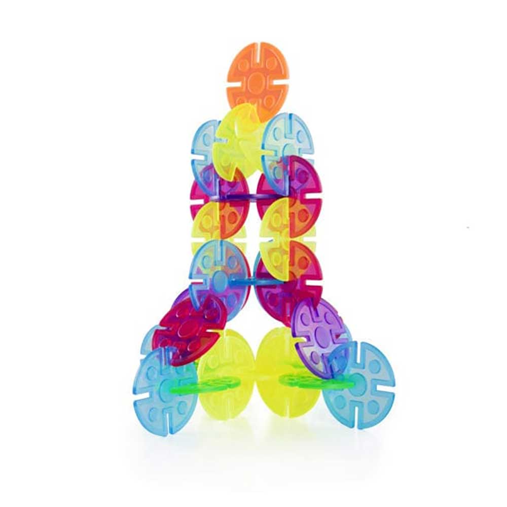 美國 Guidecraft Interlox 幼兒圓形多彩拼插片玩具 (96片)-蒙特梭利玩具-Kidrise🧒🏻STEM香港教育玩具｜STEAM科學實驗玩具｜STEM幼兒教育玩具｜啟智早教玩具｜蒙特梭利教具