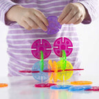 美國 Guidecraft Interlox 幼兒圓形多彩拼插片玩具 (96片)-蒙特梭利玩具-Kidrise🧒🏻STEM香港教育玩具｜STEAM科學實驗玩具｜STEM幼兒教育玩具｜啟智早教玩具｜蒙特梭利教具