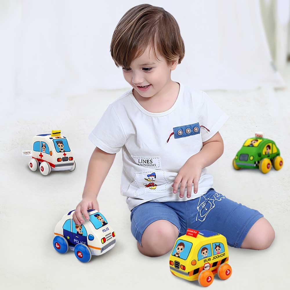 Jollybaby可拆式布製車身回力車(消防車)-蒙特梭利玩具-Kidrise🧒🏻STEM香港教育玩具｜STEAM科學實驗玩具｜STEM幼兒教育玩具｜啟智早教玩具｜蒙特梭利教具