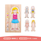 Onshine幼兒蒙氏多層實木拼圖 (人體結構｜女孩)-蒙特梭利玩具-Kidrise🧒🏻STEM香港教育玩具｜STEAM科學實驗玩具｜STEM幼兒教育玩具｜啟智早教玩具｜蒙特梭利教具