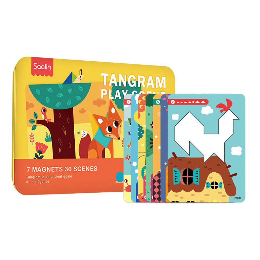 Saalin 兒童進階啟蒙場景七巧板🔺數學啟蒙玩具-蒙特梭利玩具-Kidrise🧒🏻STEM香港教育玩具｜STEAM科學實驗玩具｜STEM幼兒教育玩具｜啟智早教玩具｜蒙特梭利教具