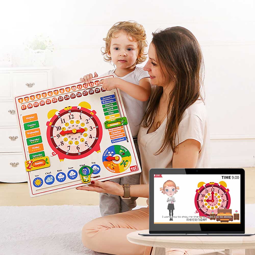 TOI英語日曆時鐘⏰兒童益智拼圖玩具(6合1版)-STEM玩具-Kidrise🧒🏻STEM香港教育玩具｜STEAM科學實驗玩具｜STEM幼兒教育玩具｜啟智早教玩具｜蒙特梭利教具