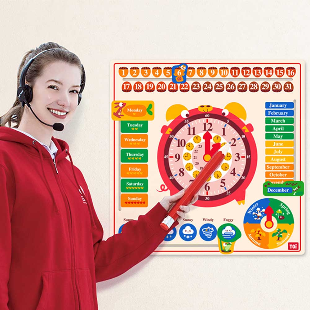 TOI英語日曆時鐘⏰兒童益智拼圖玩具(6合1版)-STEM玩具-Kidrise🧒🏻STEM香港教育玩具｜STEAM科學實驗玩具｜STEM幼兒教育玩具｜啟智早教玩具｜蒙特梭利教具