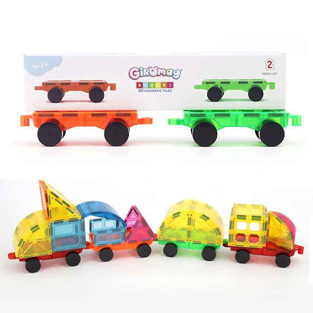 Giromag彩窗磁力片🧲擴充玩法專用小車🚙孖裝STEM玩具車-STEM玩具-Kidrise🧒🏻STEM香港教育玩具｜STEAM科學實驗玩具｜STEM幼兒教育玩具｜啟智早教玩具｜蒙特梭利教具